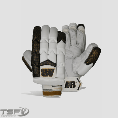 MB Malik Gold Platinium Cricket Gloves