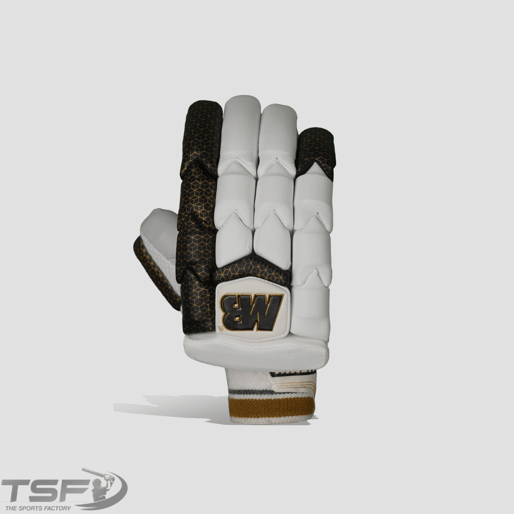 MB Malik Gold Platinium Cricket Gloves